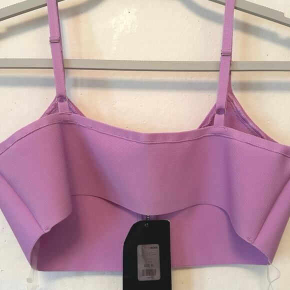 Fashion Nova Lavender Zip Front Crop Top – XL – Spaghetti Strap Bustier Style - Picture 3 of 5